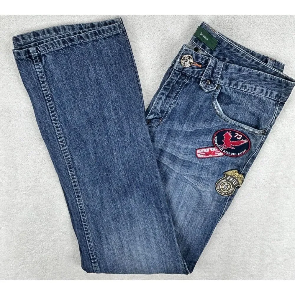 Bossini Jeans Straight leg Men L Military Armed Forces Law Enforcement Patches